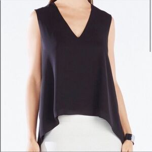 BCBGMaxAzria Black Chiffon Flowy Low Back Tank - XS